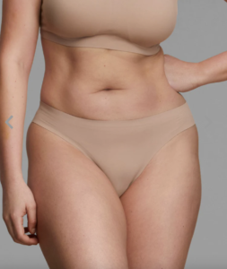 A woman wearing the best seamless panties and matching nude bra